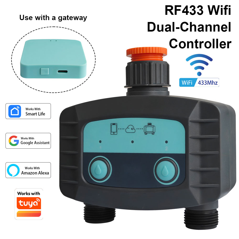 Timer Dual Outlet - Tuya dual outlet automatic irrigation timer