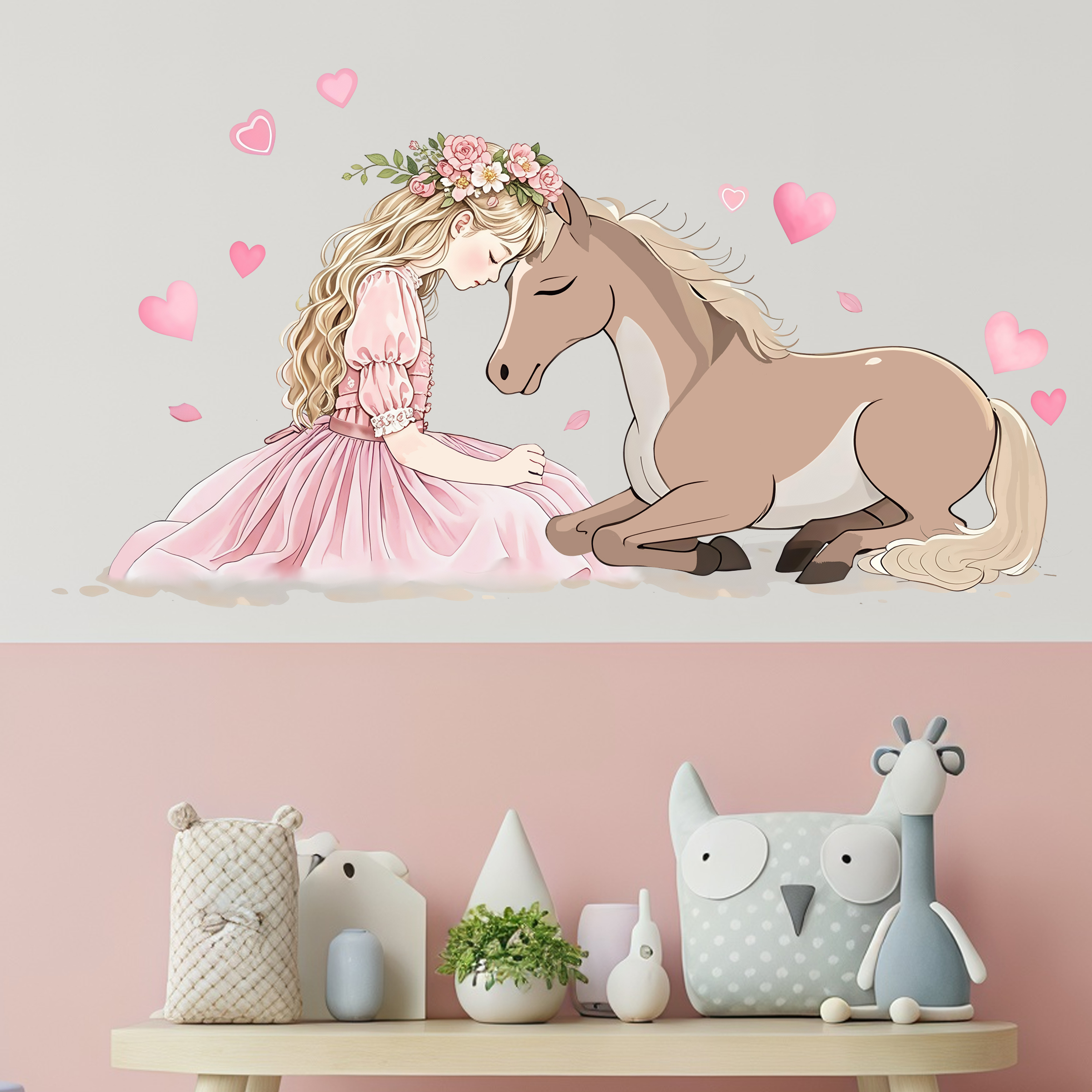 Pvc Panel Background - Romantic Horse Wall Stickers Self-Adhesive Bedroom