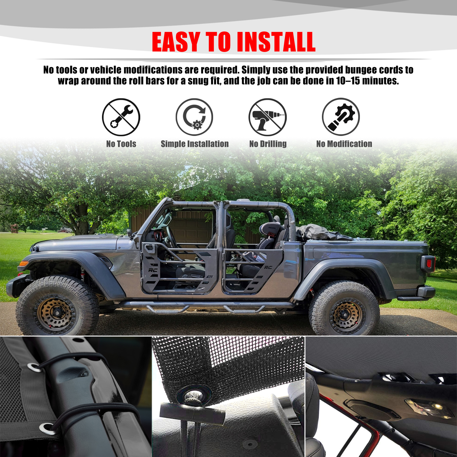 For Jeep Gladiator JT 4 Door A - Screen Top Mesh recensie en prijs
