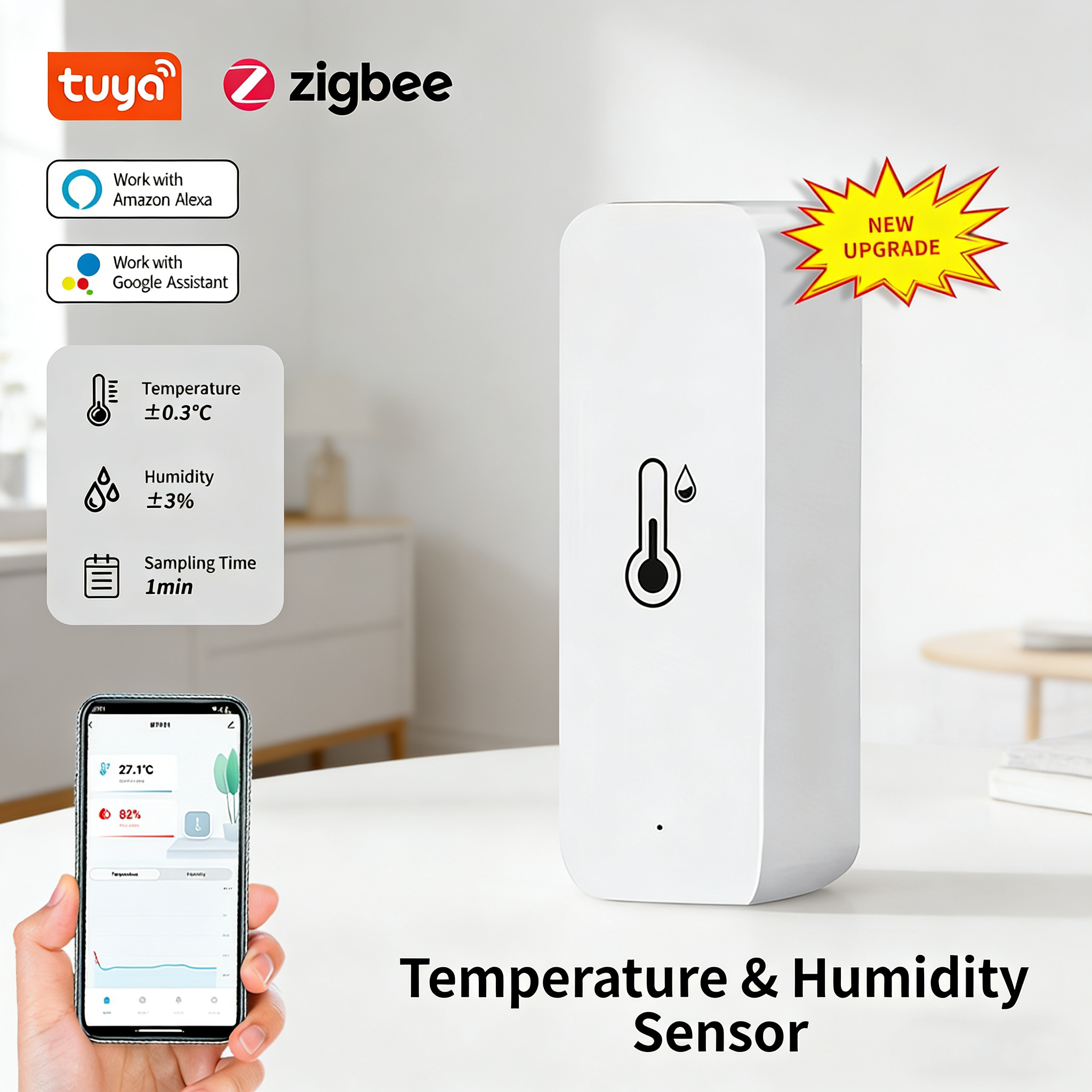 New Tuya Zigbee Smart Hygromet - Digital Hygrometer Probe recensie en prijs