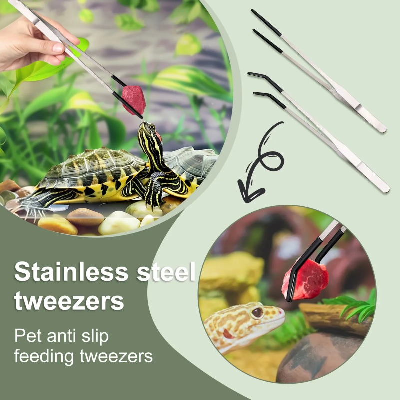 2pcs Bent Tip Tweezers For Cra - Feeding Tong Stainless recensie en prijs