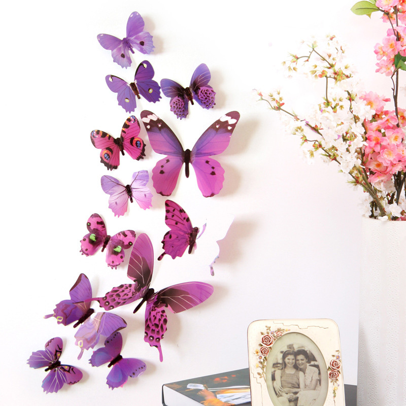 12Pcs 3D Butterfly Wall Sticke - Pvc Panel Background recensie en prijs
