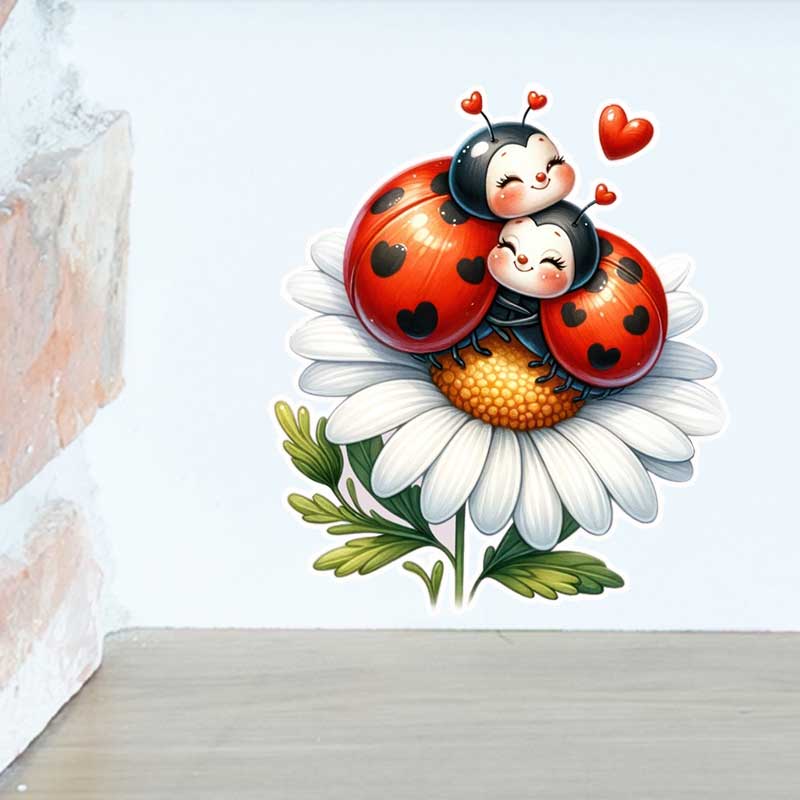 Cute Ladybug Wall Stickers Liv - Pvc Panel Background recensie en prijs