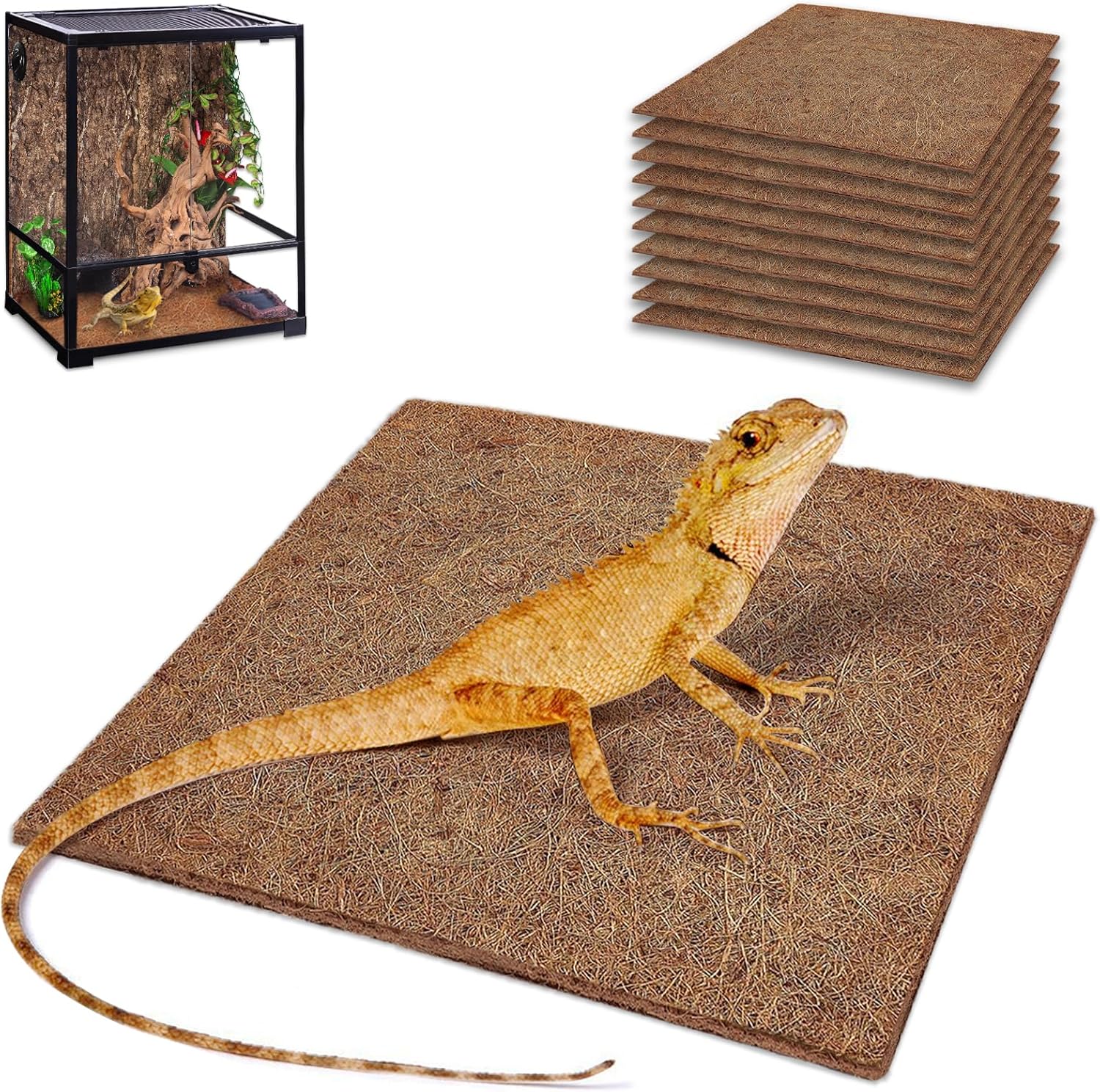 10 Pcs Reptile Carpet, 12x12 i - Substrate Coconut Fiber recensie en prijs