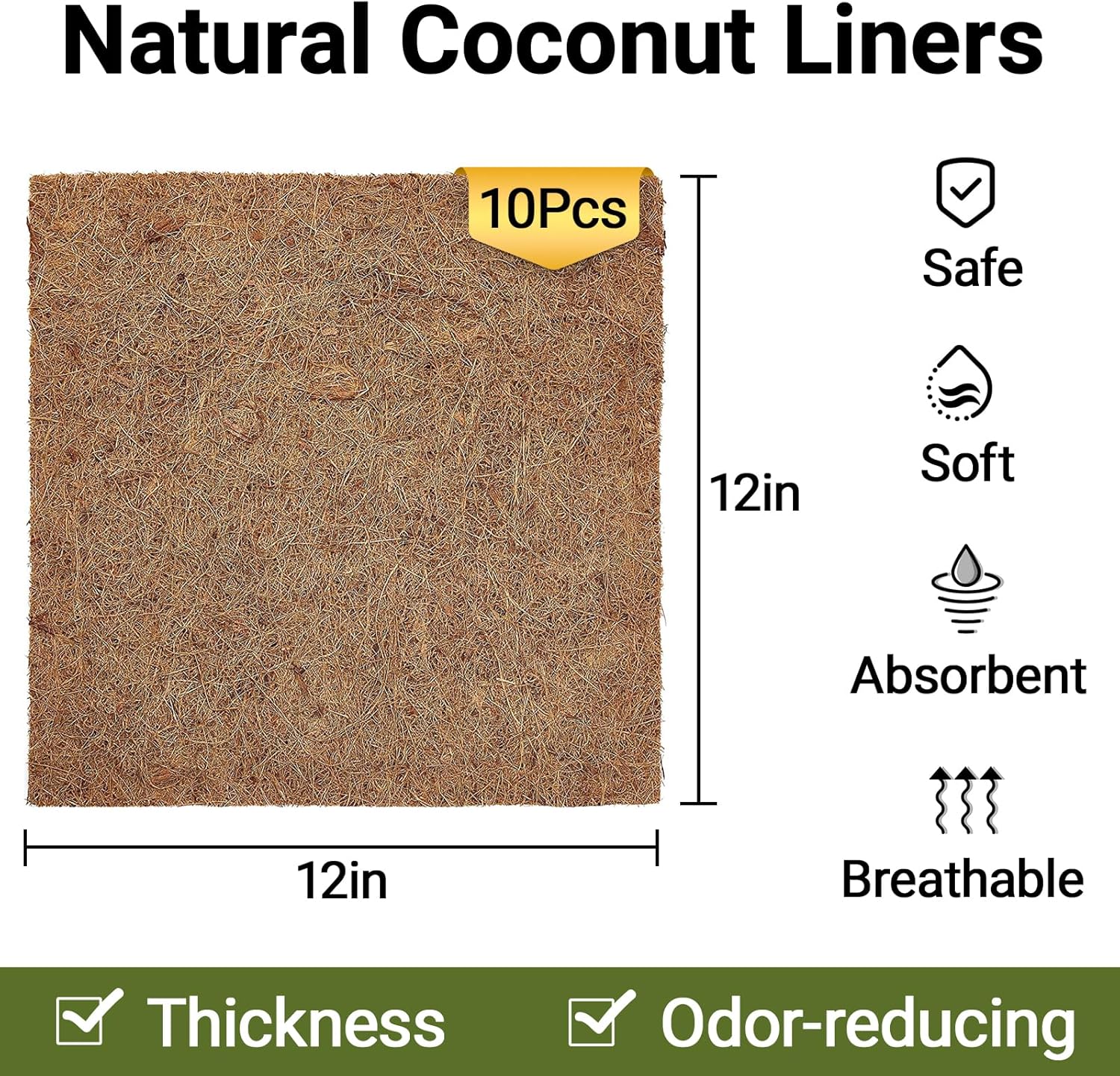 10 Pcs Reptile Carpet, 12x12 i - Substrate Coconut Fiber recensie en prijs
