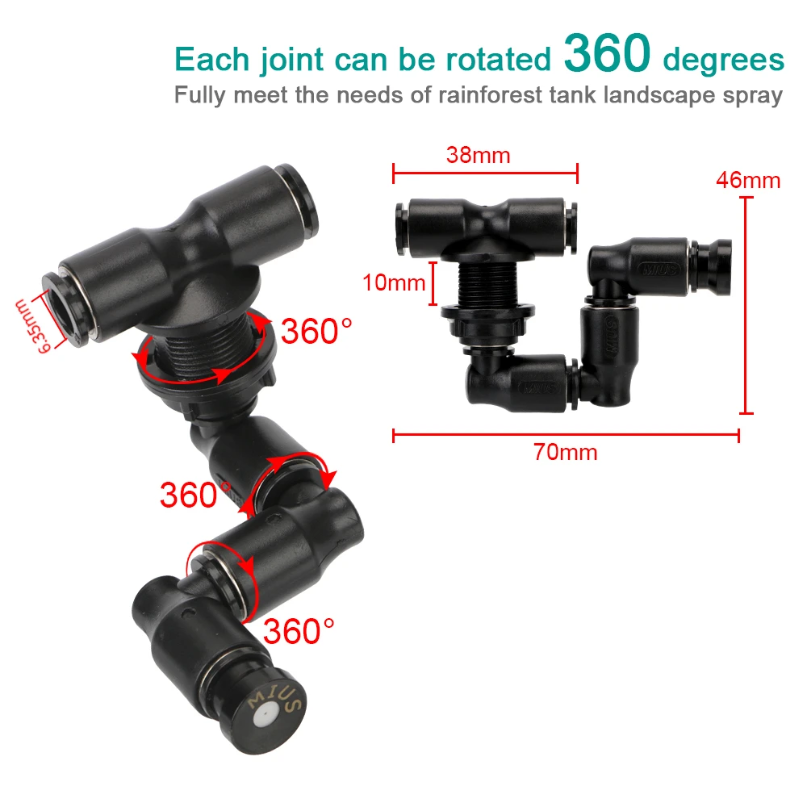 360° Adjustable Spray Nozzle S - Misting Nozzle Reptile recensie en prijs
