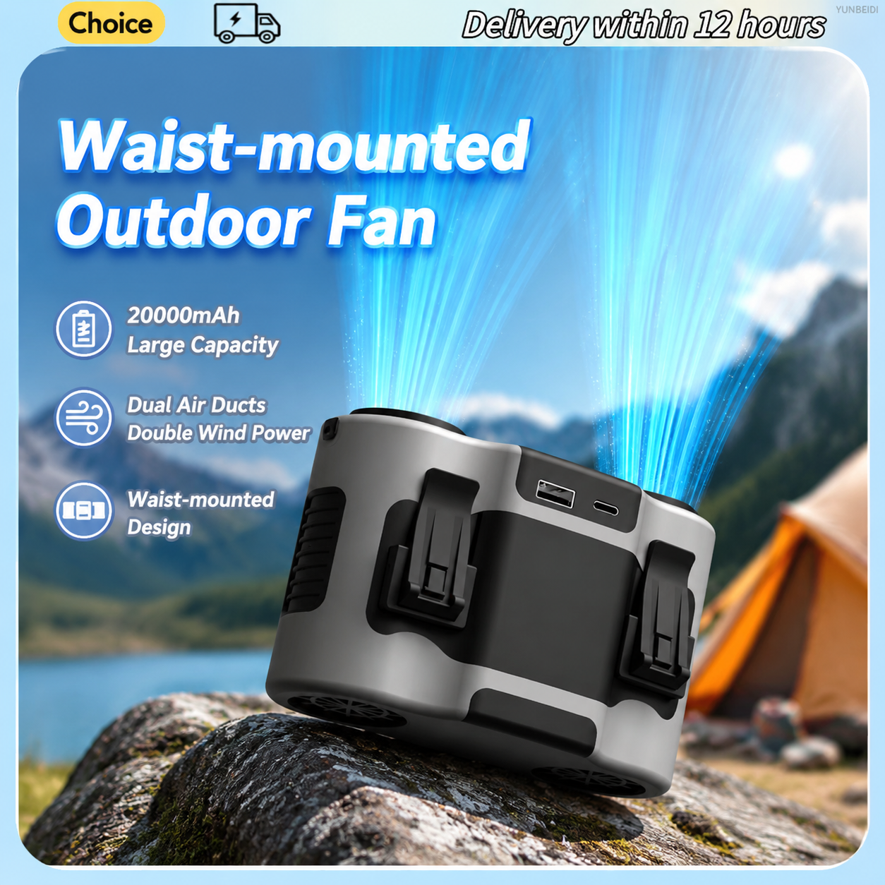 Portable Waist Clip Fan Mini U - Timer Dual Outlet recensie en prijs