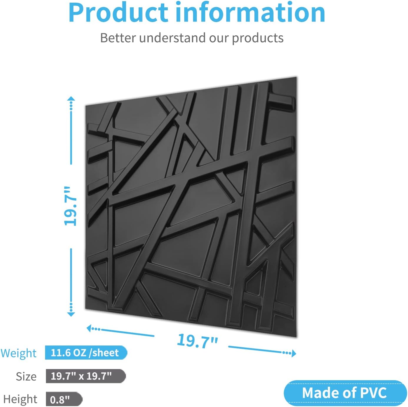 19.7x19.7in PVC Wall Panel Str - Pvc Panel Background recensie en prijs