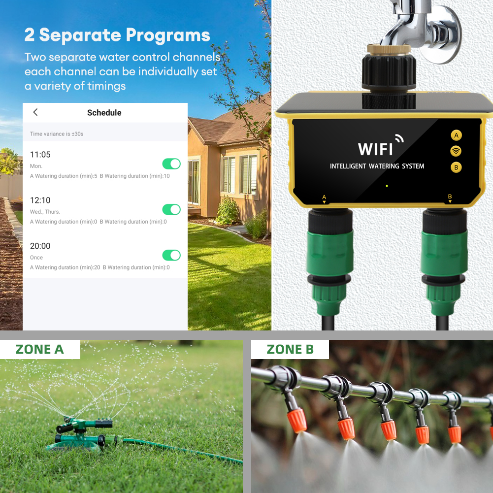 WiFi Solar Timer Dual Water Va - Timer Dual Outlet recensie en prijs